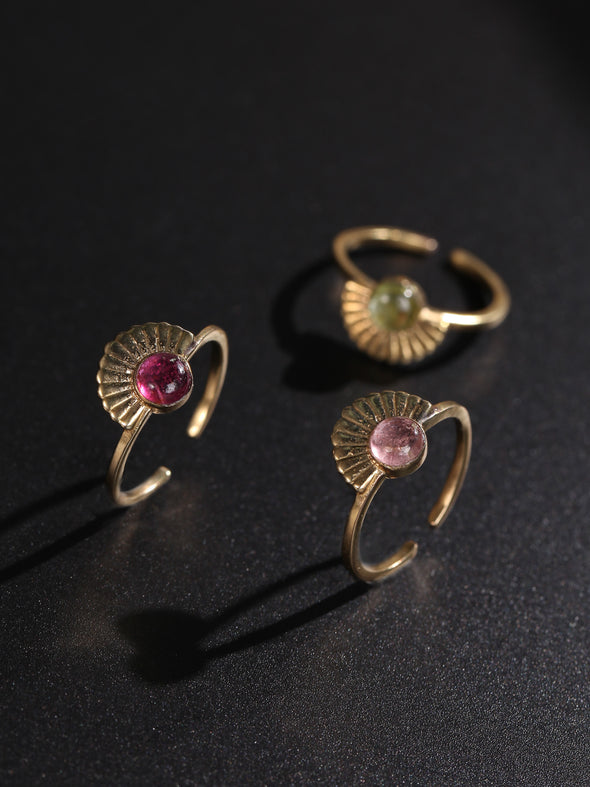 Sunny Tourmaline Brass Ring, Tourmaline Ring, Gemstone Ring, Brass Ring, Handmade Ring, Ring.