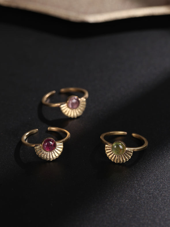 Sunny Tourmaline Brass Ring, Tourmaline Ring, Gemstone Ring, Brass Ring, Handmade Ring, Ring.
