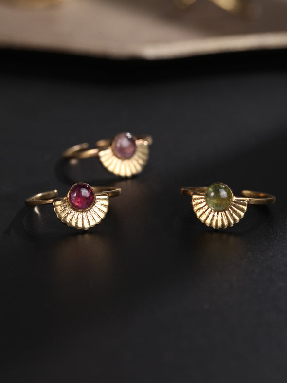 Sunny Tourmaline Brass Ring, Tourmaline Ring, Gemstone Ring, Brass Ring, Handmade Ring, Ring.