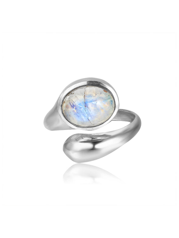 Amala Gemstone Silver Ring - Moonstone Ring