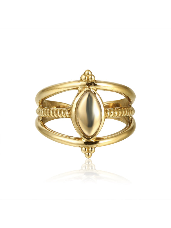 Deliz Gemstone Ring - Brass Ring, Brass Jewelry