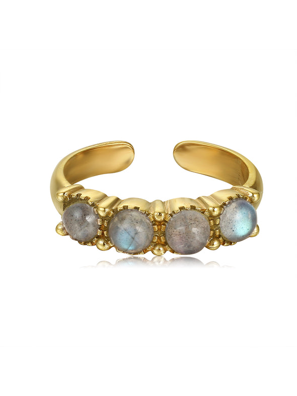 Raya Gemstone Brass Ring