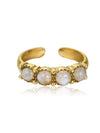 Raya Gemstone Brass Ring - Moonstone Ring, Brass Jewelry, Gemstone Jewelry