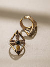 Tara Gemstone Brass Ring - Moonstone Ring, Black Onyx Ring, Brass Jewelry, Gemstone Jewelry