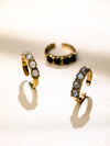Raya Gemstone Brass Ring - Black Onyx Ring, Moonstone Ring, Labradorite Ring, Brass Jewelry, Gemstone Jewelry
