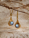 Alani Gemstone Brass Earrings - Brass Jewelry, Moonstone Eerring