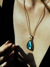 Life Fountain Gemstone Silver with Gold Plated Necklace Labradorite
