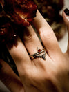 Mix and Match Brass Ring (The Crown Black Onyx-Red Onyx, Kamada, Vasana)