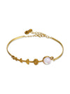 Moon Phase Moonstone Brass Bracelet