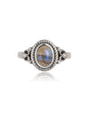 Roya Gemstone Brass Ring and Silver Ring, Labradorite Ring, Moonstone Ring, Black Onyx Ring, Gemstone Ring