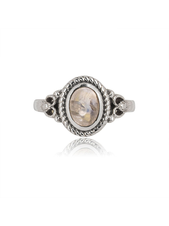 Roya Gemstone Brass Ring and Silver Ring, Labradorite Ring, Moonstone Ring, Black Onyx Ring, Gemstone Ring