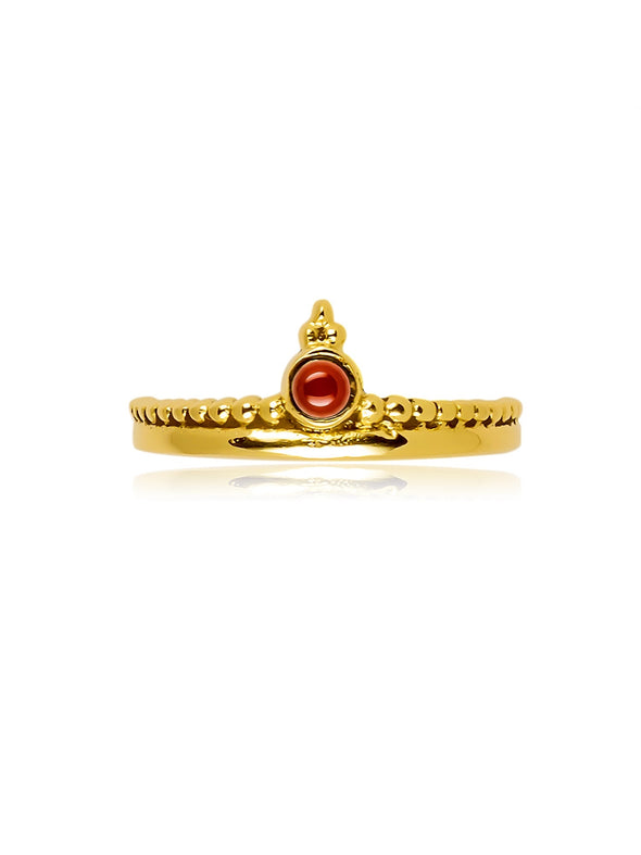 Mix and Match Brass Ring (The Crown Black Onyx-Red Onyx, Kamada, Vasana)