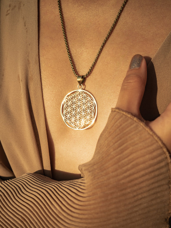 The Flower of Life Brass Necklace