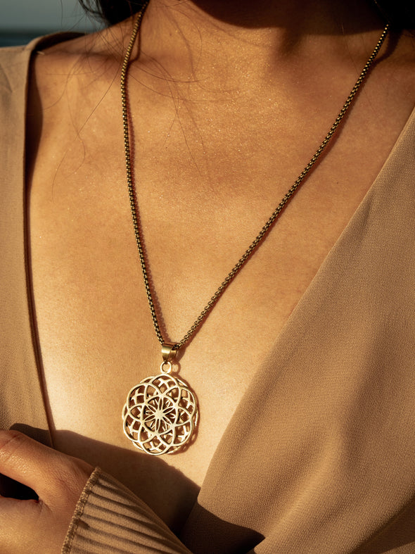 The Seed of Life Brass Necklace