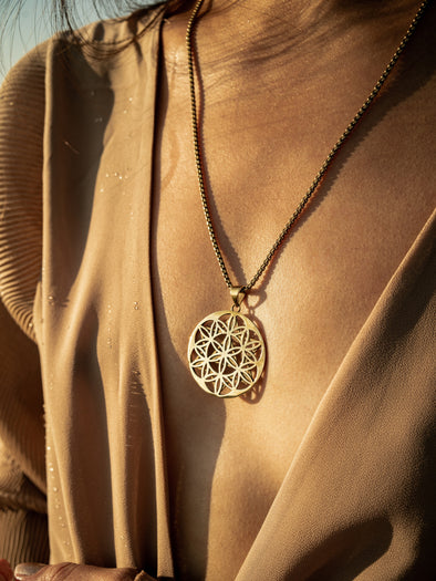 The Seed of Life Brass Necklace