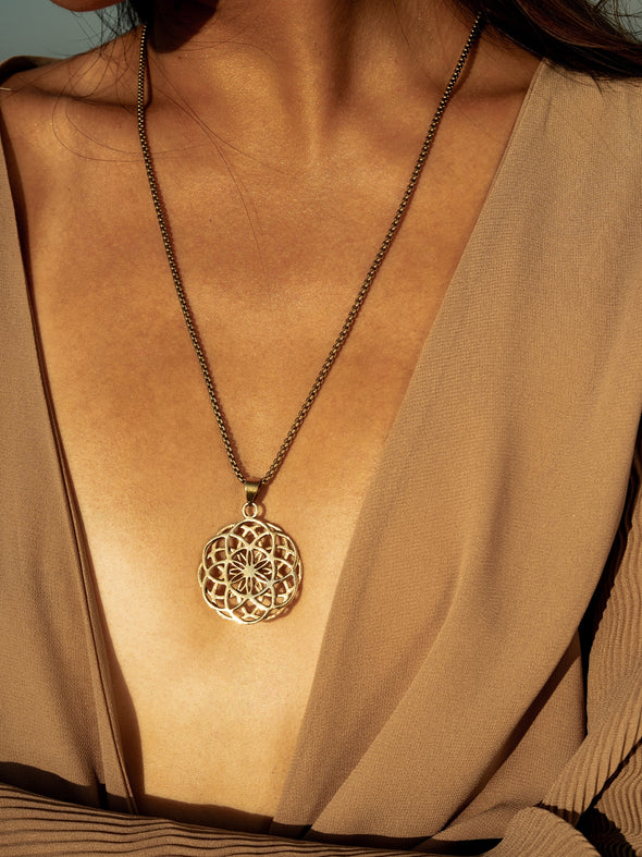 The Seed of Life Brass Necklace