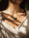 Triangle Gemstone Sterling Silver Or Gold Plated Necklace, Moonstone Necklace, Rose Quartz Necklace, Labradorite Necklace