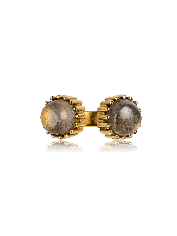 Twinkle Twinkle Gemstone Brass Ring-Labradorite