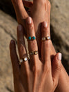 Twinkle Twinkle Gemstone Brass Ring - Labradorite, Moonstone, Mother of Pearl, Turquoise.