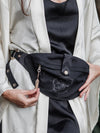Black Cotton Canvas Fanny Bag