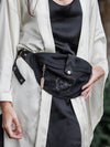 Black Cotton Canvas Fanny Bag