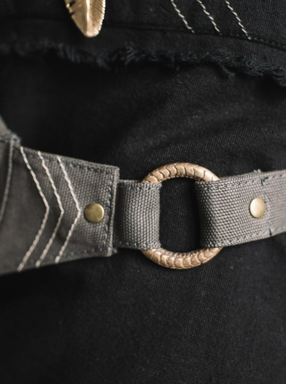 Dark Grey Cotton Canvas Fanny Bag