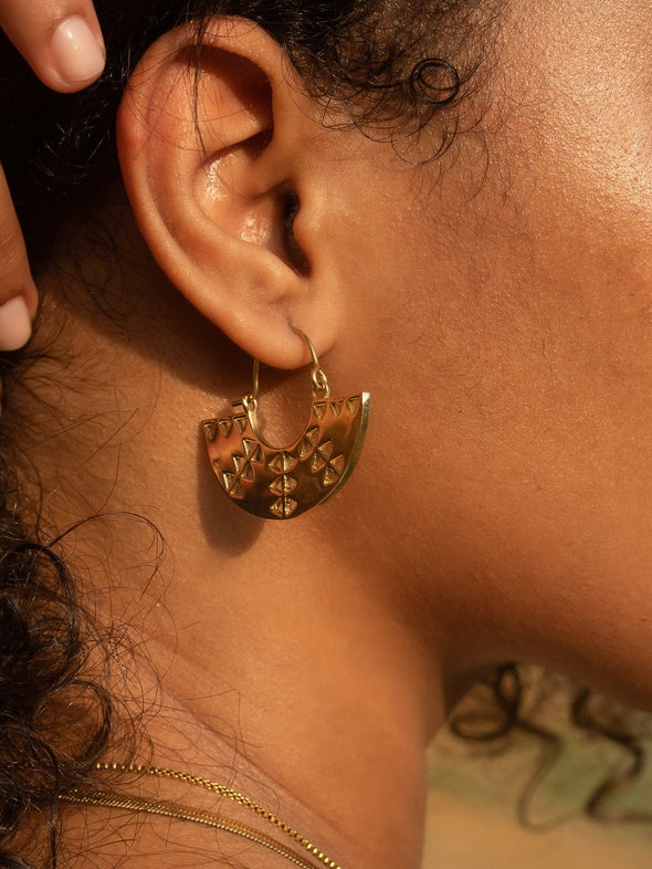 Mishka Brass Earrings